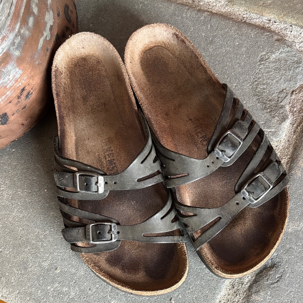 Birkenstock Dark Brown Strappy Sandals